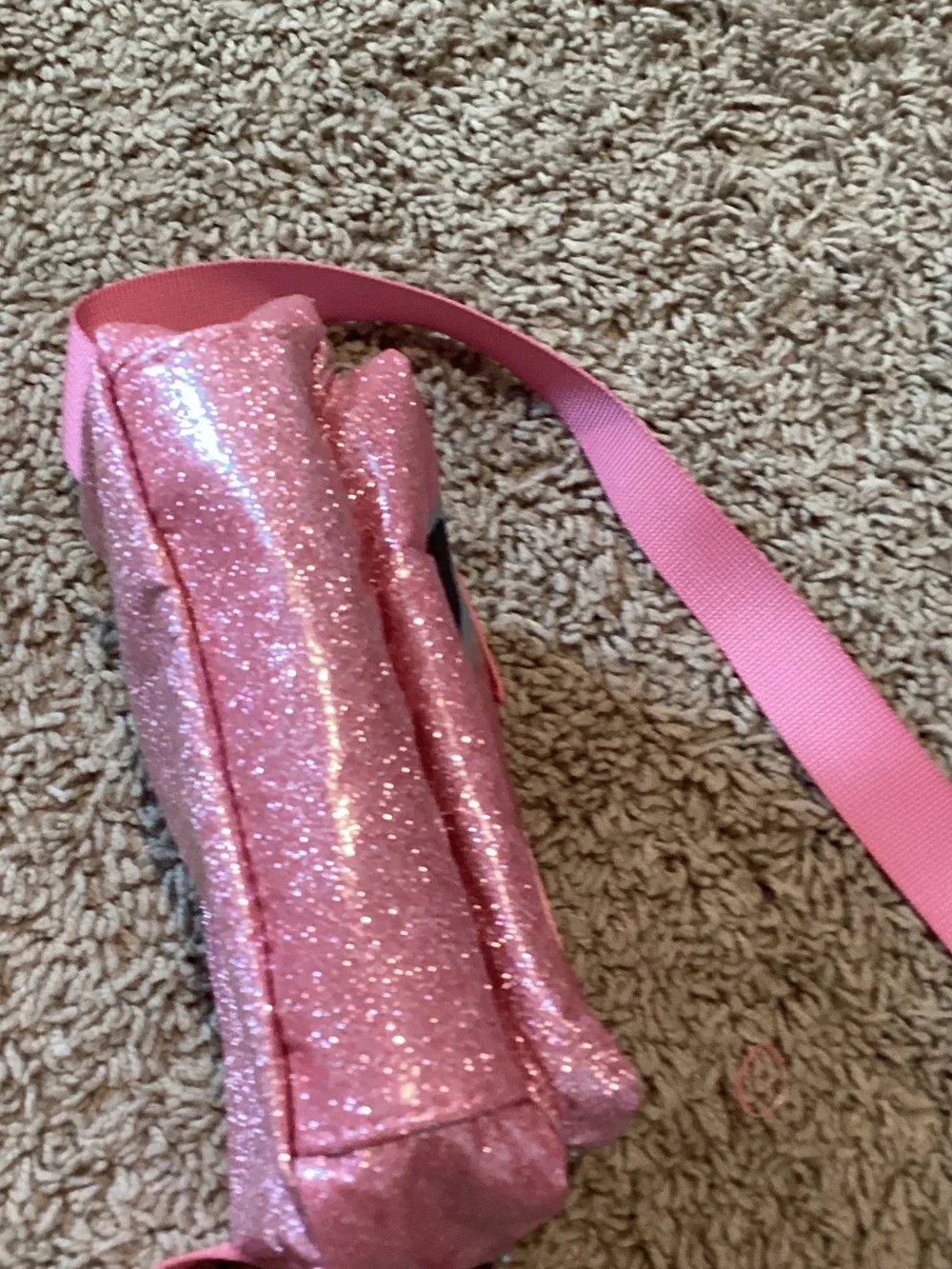 Kids Pink Glitter Heart Sunglasses Crossbody Bag - Unbranded